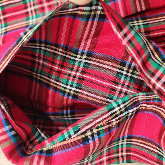 Y2K Vintage Francine Browner Plaid Flared Shorts Red/Blue, Womens Small - Picture 7 of 11